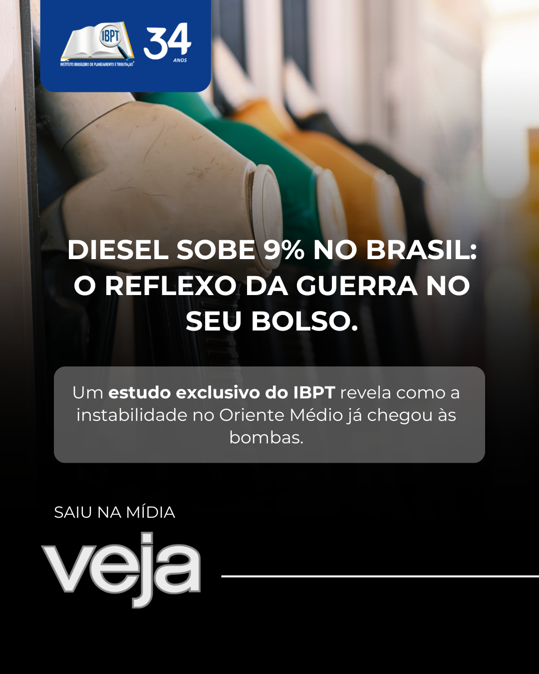 Diesel sobe 9% no Brasil: IBPT analisa os impactos da guerra no Oriente Médio nos combustíveis